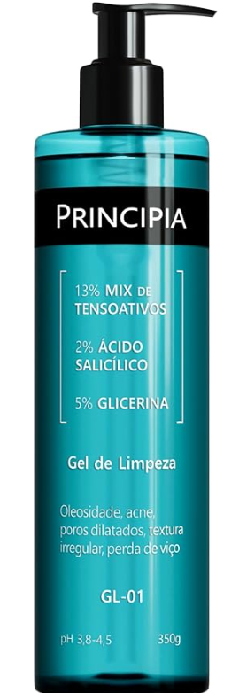 PRINCIPIA, Gel de Limpeza Facial 2% Ácido Salicílico + 5% Glicerina GL-01 com 350g