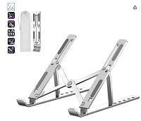 Suporte para Notebook e Tablet em Alumínio Resistente Apoio Mesa em Metal Articulado